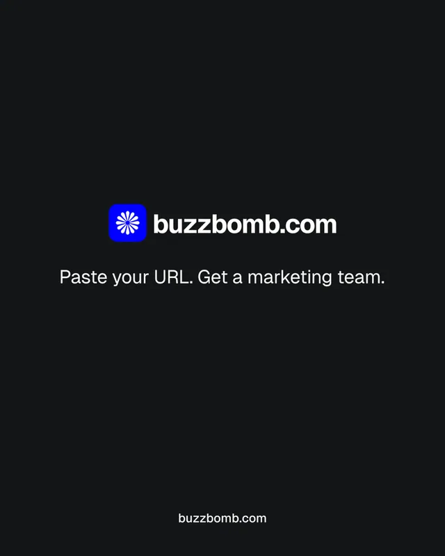 Instagram portrait post for BuzzBomb: "Distribution, solved." Agentic glass style, end card layout, dark palette in black.