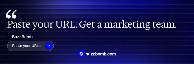 X header for BuzzBomb: "Nothing ships unapproved." Agentic glass style, quote layout, dark palette in black, blue.