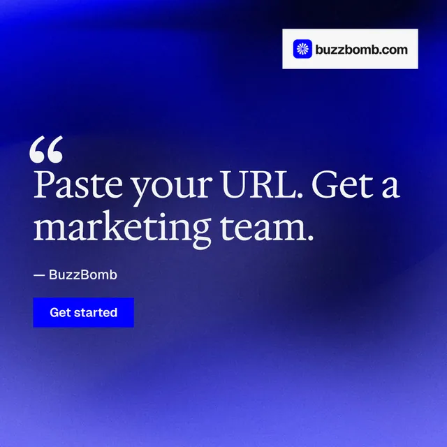 Instagram post for BuzzBomb: "Nothing ships unapproved." Swiss style, quote layout, dark palette in blue.