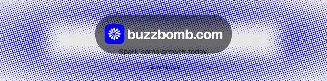 LinkedIn banner for BuzzBomb: "Spark some growth today." Swiss style, end card layout, light palette in blue.