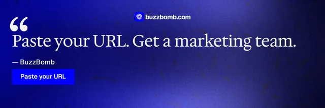 X header for BuzzBomb: "Nothing ships unapproved." Swiss style, quote layout, dark palette in blue.