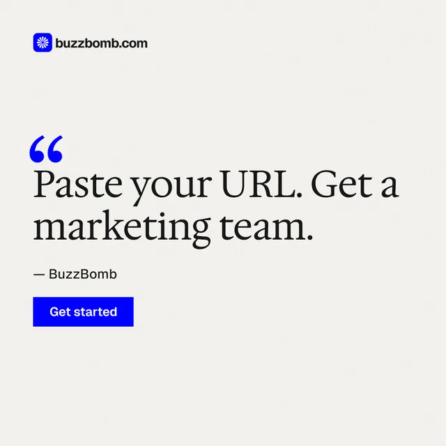 Instagram post for BuzzBomb: "Nothing ships unapproved." Swiss style, quote layout, light palette in white.