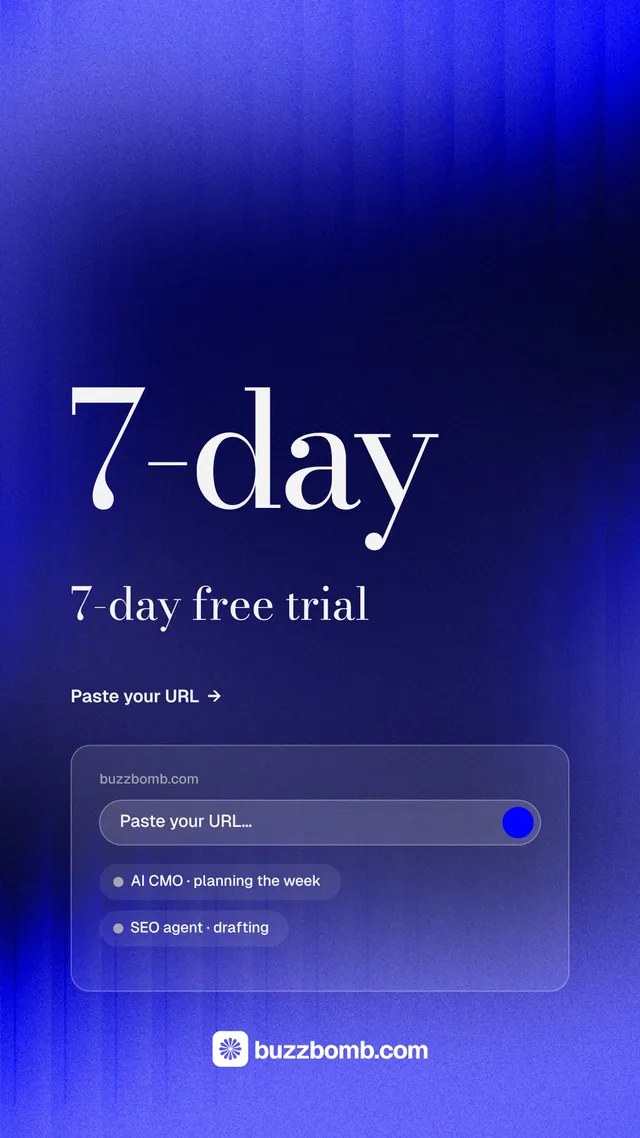 Instagram story for BuzzBomb: "Nothing ships unapproved." Minimal luxury style, stat layout, dark palette in blue.