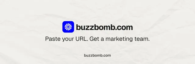 X header for BuzzBomb: "Distribution, solved." Swiss style, end card layout, light palette in white.