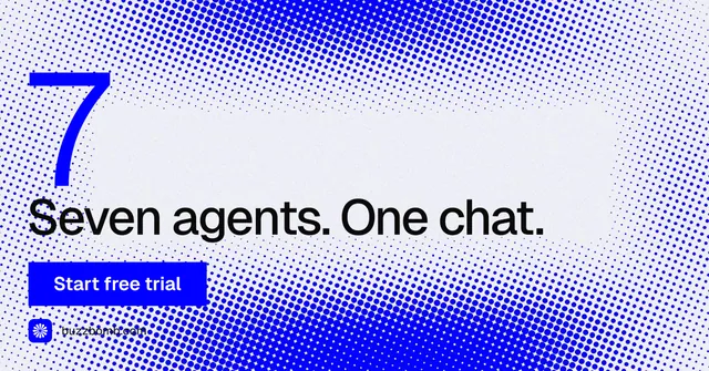 Social ad for BuzzBomb: "Paste your URL." Swiss style, stat layout, light palette in blue, white.