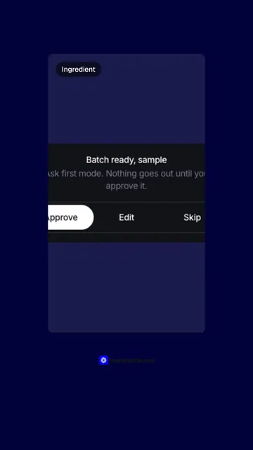 Video for BuzzBomb: "Paste your URL. Get a marketing team.". Before after wipe, 6.0 s, dark palette.