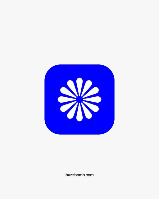 Video for BuzzBomb. Logo motion study, 6.0 s, light palette.