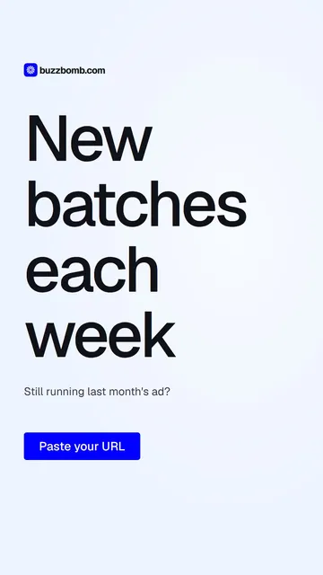 Video for BuzzBomb: "New batches each week". Doc motion loop, 7.0 s, light palette.