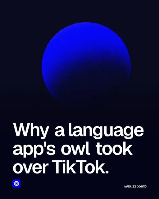 Video for BuzzBomb: "Why a language app's owl took over TikTok.". Shader loop, 6.0 s, dark palette.
