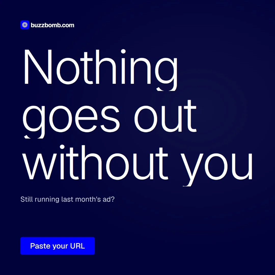 Video for BuzzBomb: "Nothing goes out without you". Doc motion loop, 7.0 s, dark palette.