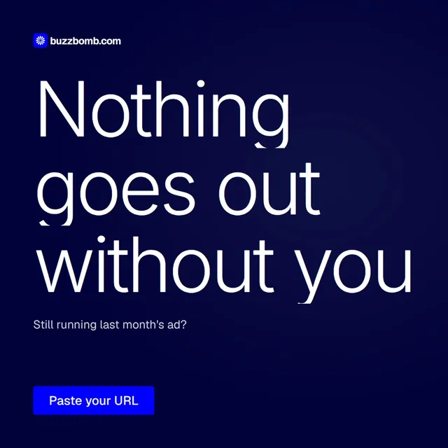 Video for BuzzBomb: "Nothing goes out without you". Doc motion loop, 7.0 s, dark palette.