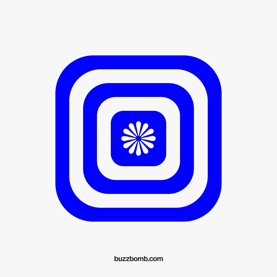 Video for BuzzBomb. Logo motion study, 6.0 s, light palette.