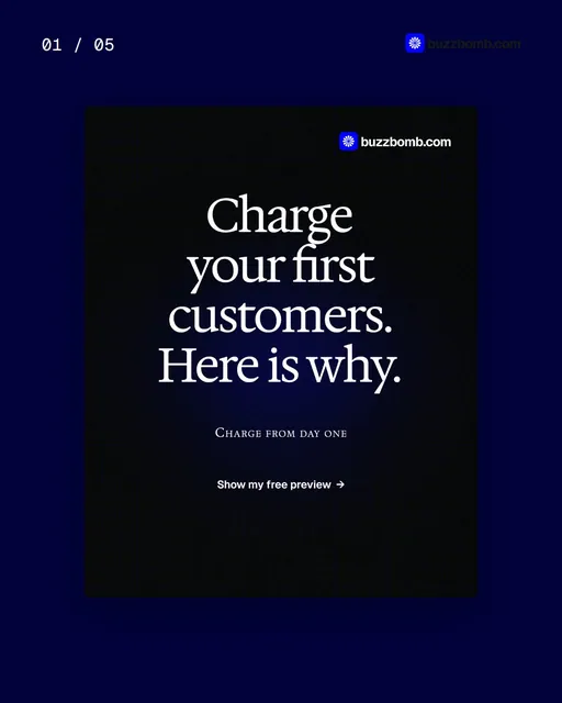 Video for BuzzBomb. Ad flipbook, 7.5 s, dark palette.