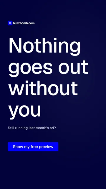 Video for BuzzBomb: "Nothing goes out without you". Doc motion loop, 6.0 s, dark palette.