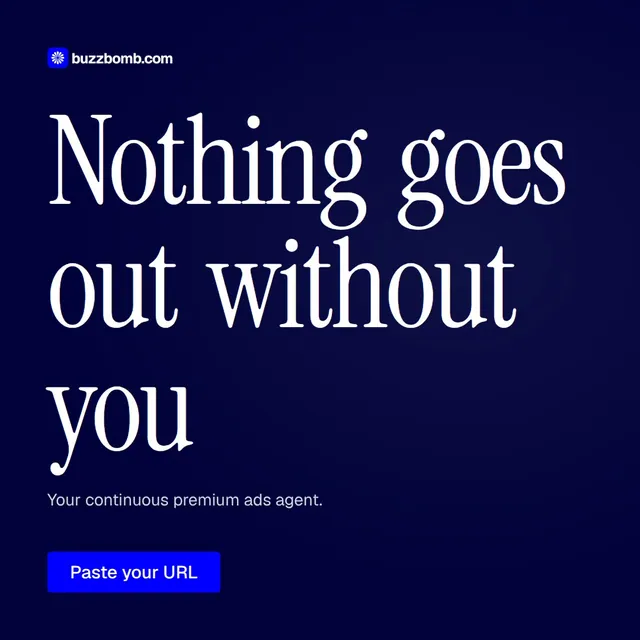 Video for BuzzBomb: "Nothing goes out without you". Doc motion loop, 6.0 s, dark palette.