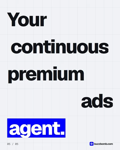 Video for BuzzBomb: "Stop asking people if they like your idea.". Kinetic type grid, 6.0 s, light palette.