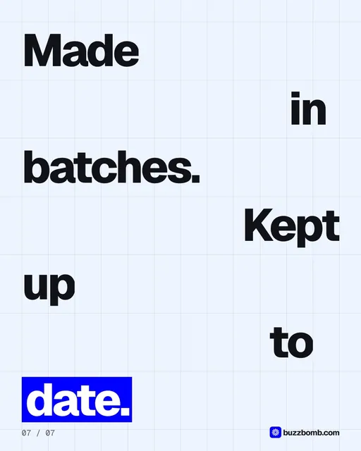 Video for BuzzBomb: "One agent for Meta, Google, TikTok, LinkedIn, Pinterest, X and ChatGPT ads.". Kinetic type grid, 6.0 s, light palette.