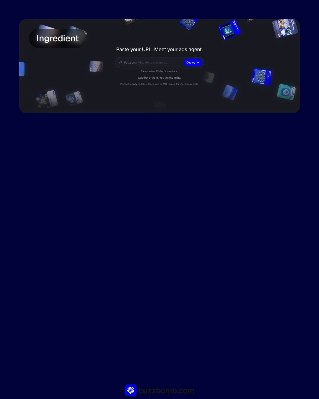 Video for BuzzBomb: "It writes opening lines and first frames, then tests them.". Before after wipe, 6.0 s, dark palette.