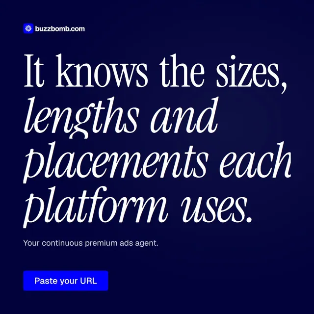 Video for BuzzBomb: "It knows the sizes, lengths and placements each platform uses.". Doc motion loop, 8.0 s, dark palette.