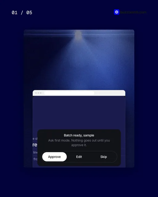 Video for BuzzBomb. Ad flipbook, 7.5 s, dark palette.