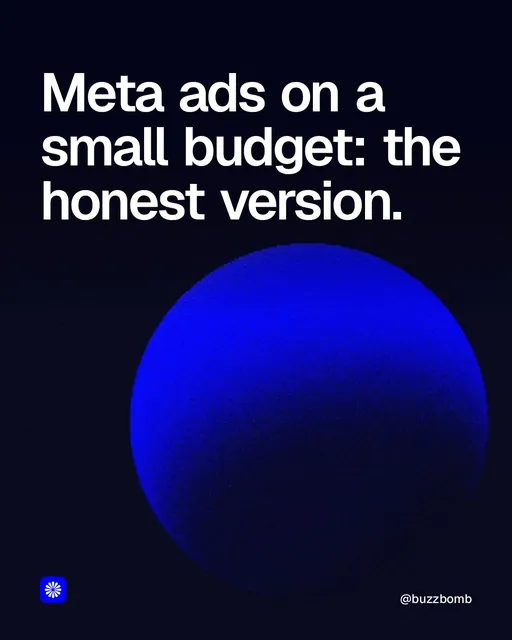 Video for BuzzBomb: "Meta ads on a small budget: the honest version.". Shader loop, 6.0 s, dark palette.