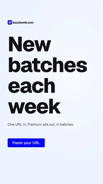 Video for BuzzBomb: "New batches each week". Doc motion loop, 7.0 s, light palette.
