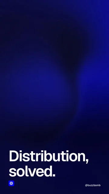 Video for BuzzBomb: "Distribution, solved.". Shader loop, 6.0 s, dark palette.