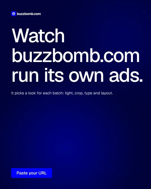 Video for BuzzBomb: "Watch buzzbomb.com run its own ads.". Doc motion loop, 6.0 s, dark palette.