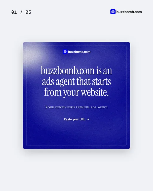Video for BuzzBomb. Ad flipbook, 7.5 s, light palette.