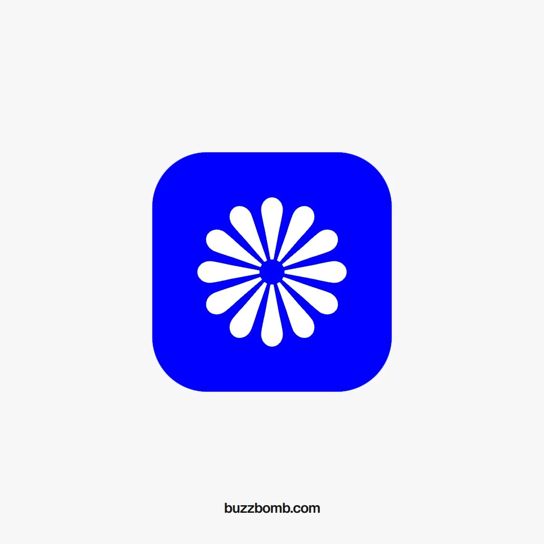 Video for BuzzBomb. Logo motion study, 6.0 s, light palette.
