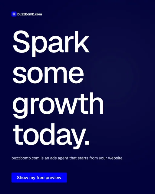 Video for BuzzBomb: "Spark some growth today.". Doc motion loop, 7.0 s, dark palette.