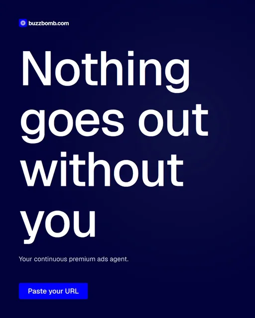 Video for BuzzBomb: "Nothing goes out without you". Doc motion loop, 6.0 s, dark palette.