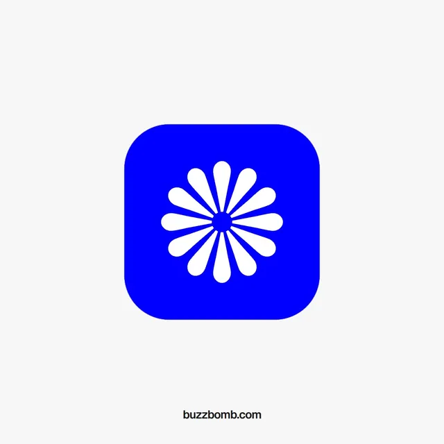 Video for BuzzBomb. Logo motion study, 6.0 s, light palette.