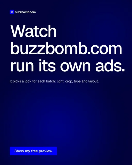 Video for BuzzBomb: "Watch buzzbomb.com run its own ads.". Doc motion loop, 6.0 s, dark palette.