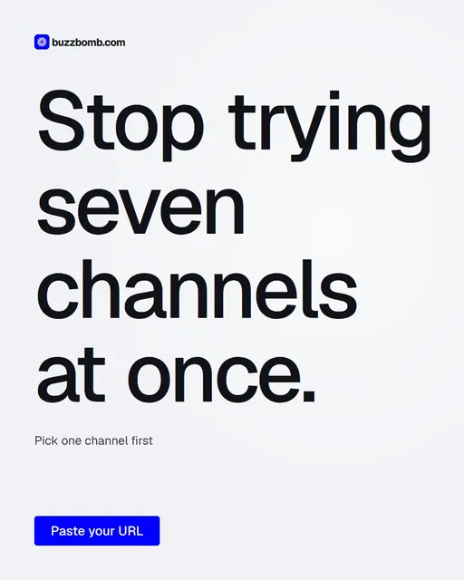 Video for BuzzBomb: "Stop trying seven channels at once.". Doc motion loop, 7.0 s, light palette.