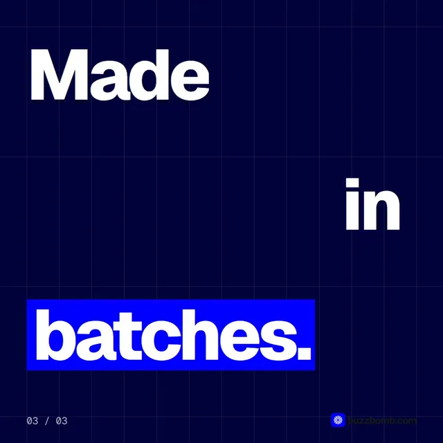 Video for BuzzBomb: "One agent for Meta, Google, TikTok, LinkedIn, Pinterest, X and ChatGPT ads.". Kinetic type grid, 6.0 s, dark palette.