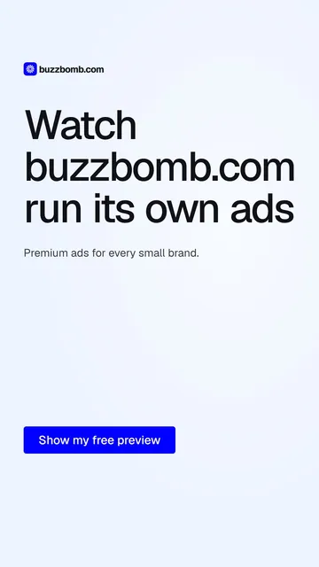 Video for BuzzBomb: "Watch buzzbomb.com run its own ads.". Doc motion loop, 7.0 s, light palette.