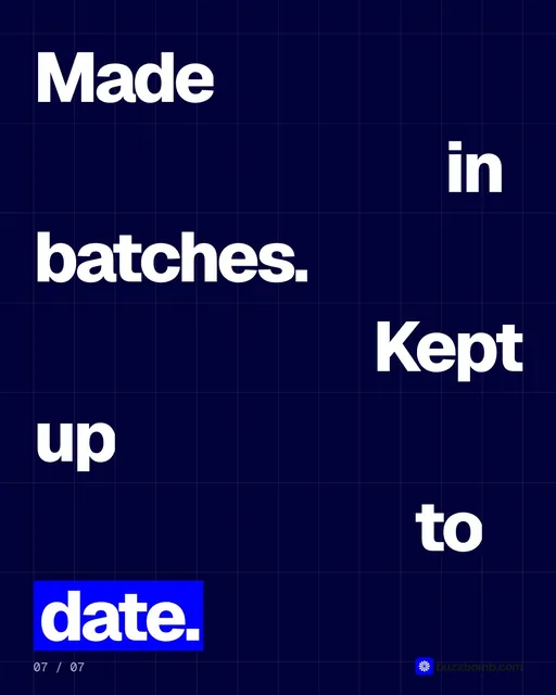 Video for BuzzBomb: "Cold email that gets replies, not spam flags.". Kinetic type grid, 6.0 s, dark palette.