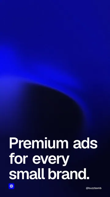 Video for BuzzBomb: "Premium ads for every small brand.". Shader loop, 6.0 s, dark palette.
