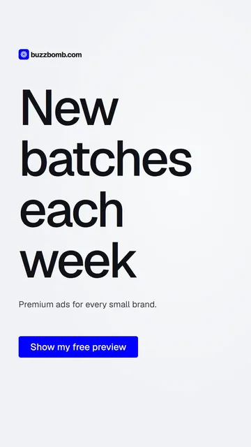 Video for BuzzBomb: "New batches each week". Doc motion loop, 8.0 s, light palette.