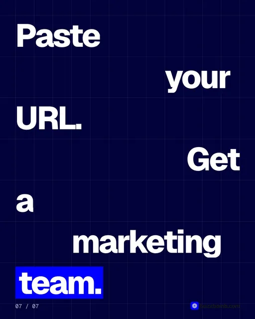 Video for BuzzBomb: "Five ways to open an ad that work.". Kinetic type grid, 6.0 s, dark palette.