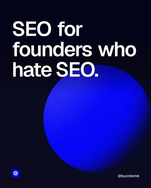 Video for BuzzBomb: "SEO for founders who hate SEO.". Shader loop, 6.0 s, dark palette.