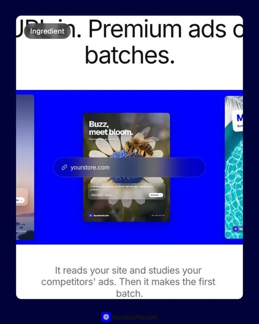 Video for BuzzBomb: "Captions for sound-off viewing". Before after wipe, 6.0 s, dark palette.