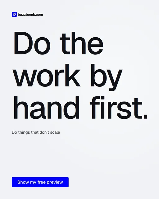 Video for BuzzBomb: "Do the work by hand first.". Doc motion loop, 8.0 s, light palette.