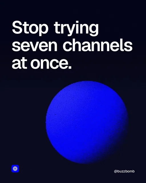 Video for BuzzBomb: "Stop trying seven channels at once.". Shader loop, 6.0 s, dark palette.