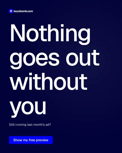 Video for BuzzBomb: "Nothing goes out without you". Doc motion loop, 7.0 s, dark palette.