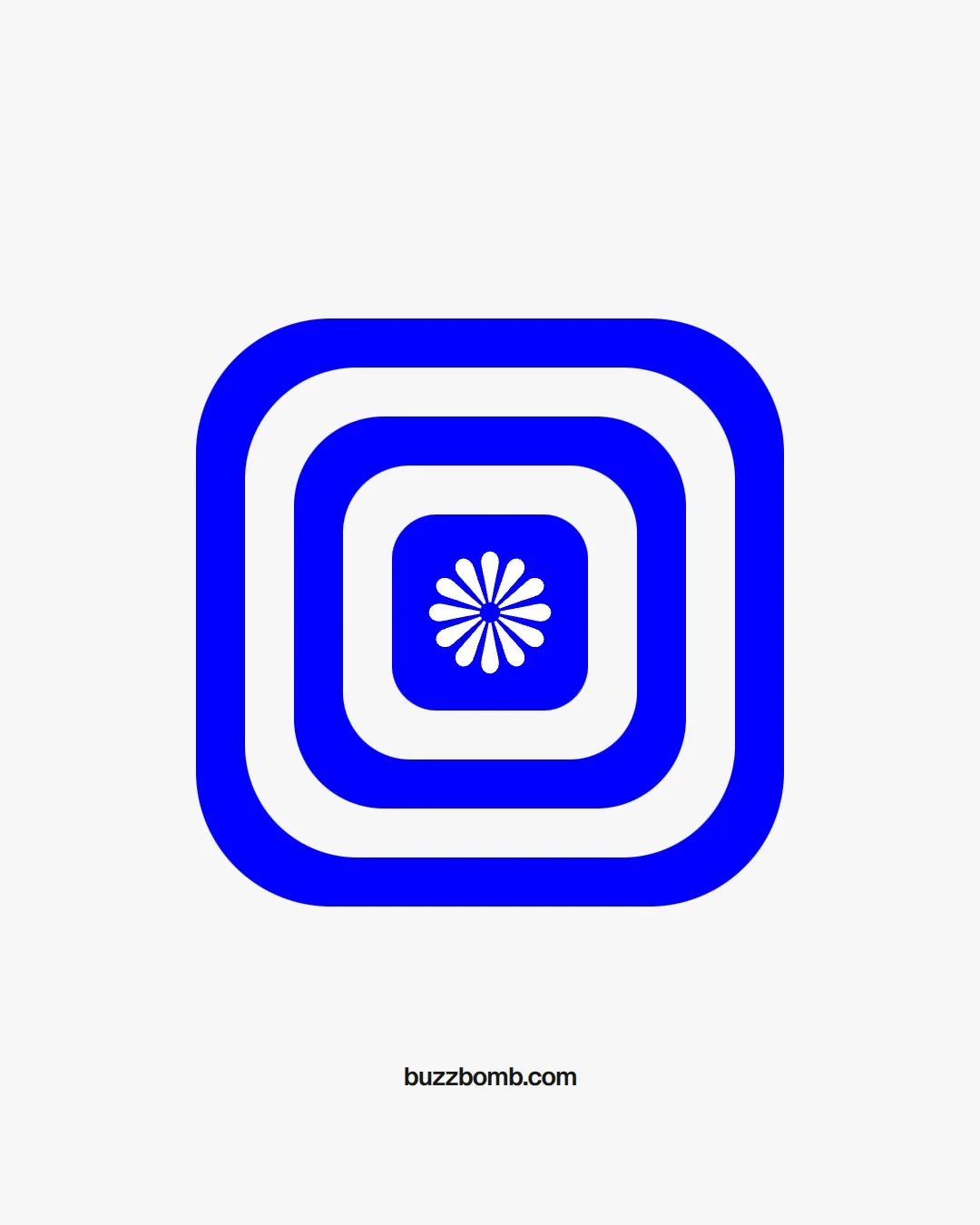Video for BuzzBomb. Logo motion study, 6.0 s, light palette.