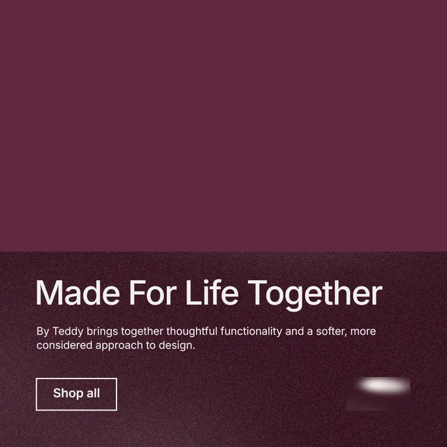 Instagram post for By Teddy: "Made For Life Together". Cyanotype style, bottom layout, dark palette in red.