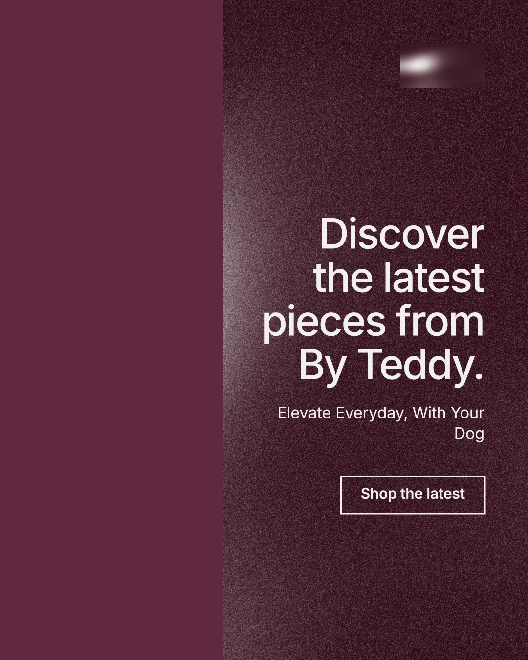 Instagram portrait post for By Teddy: "Discover the latest pieces from By Teddy." Cyanotype style, right layout, dark palette in red, grey.