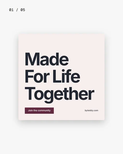 Video for By Teddy. Ad flipbook, 7.5 s, light palette.